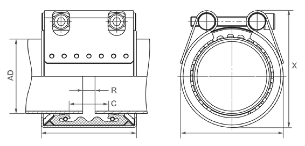 STRAUB-METAL-GRIP  60,3 NBR Edelstahl Verschluß